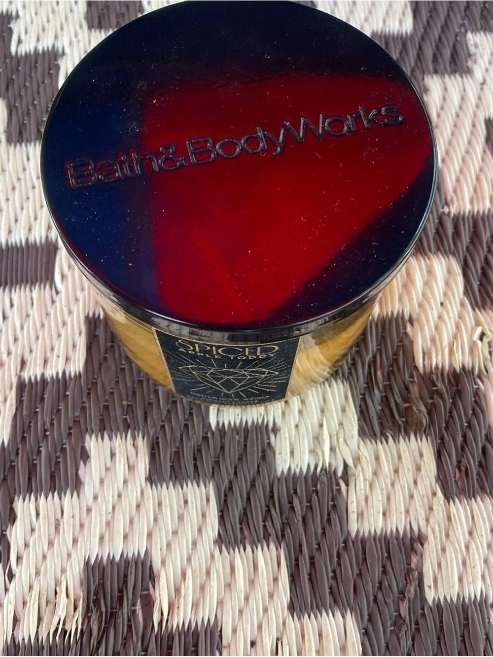 Bath & Body Works Spiced Apple Toddy Jar Candle - Yellow with Black Lid